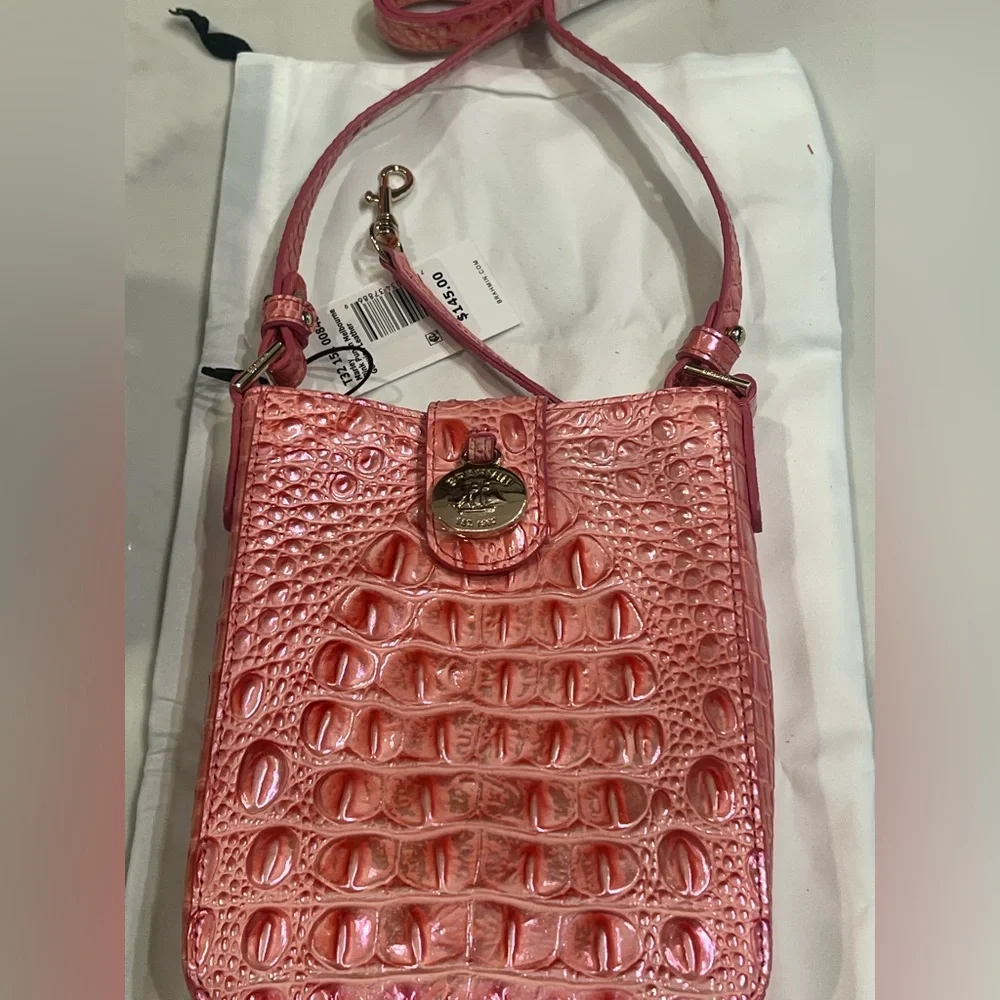 🆕 Brahmin Pink Punch Crossbody Bag and Dust Bag - Picture 13 of 17